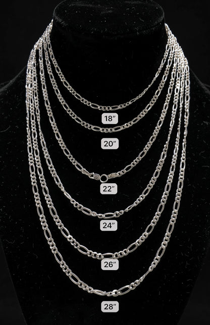Cadena Fígaro 3.5mm Plata 925 Plata 925 mexicana - MEXA Jewelry