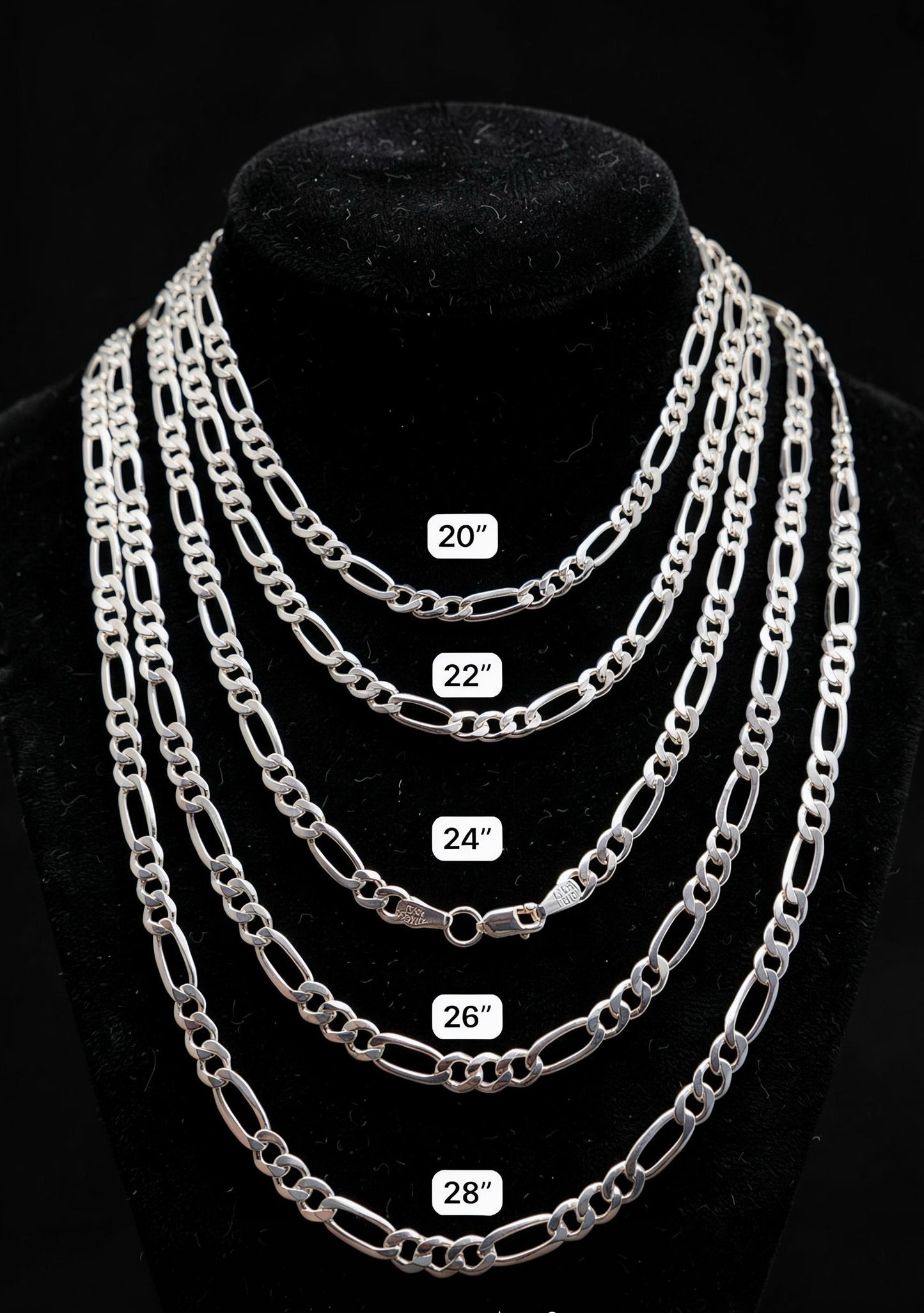 Cadena Fígaro 5mm Plata 925 Plata 925 mexicana - MEXA Jewelry