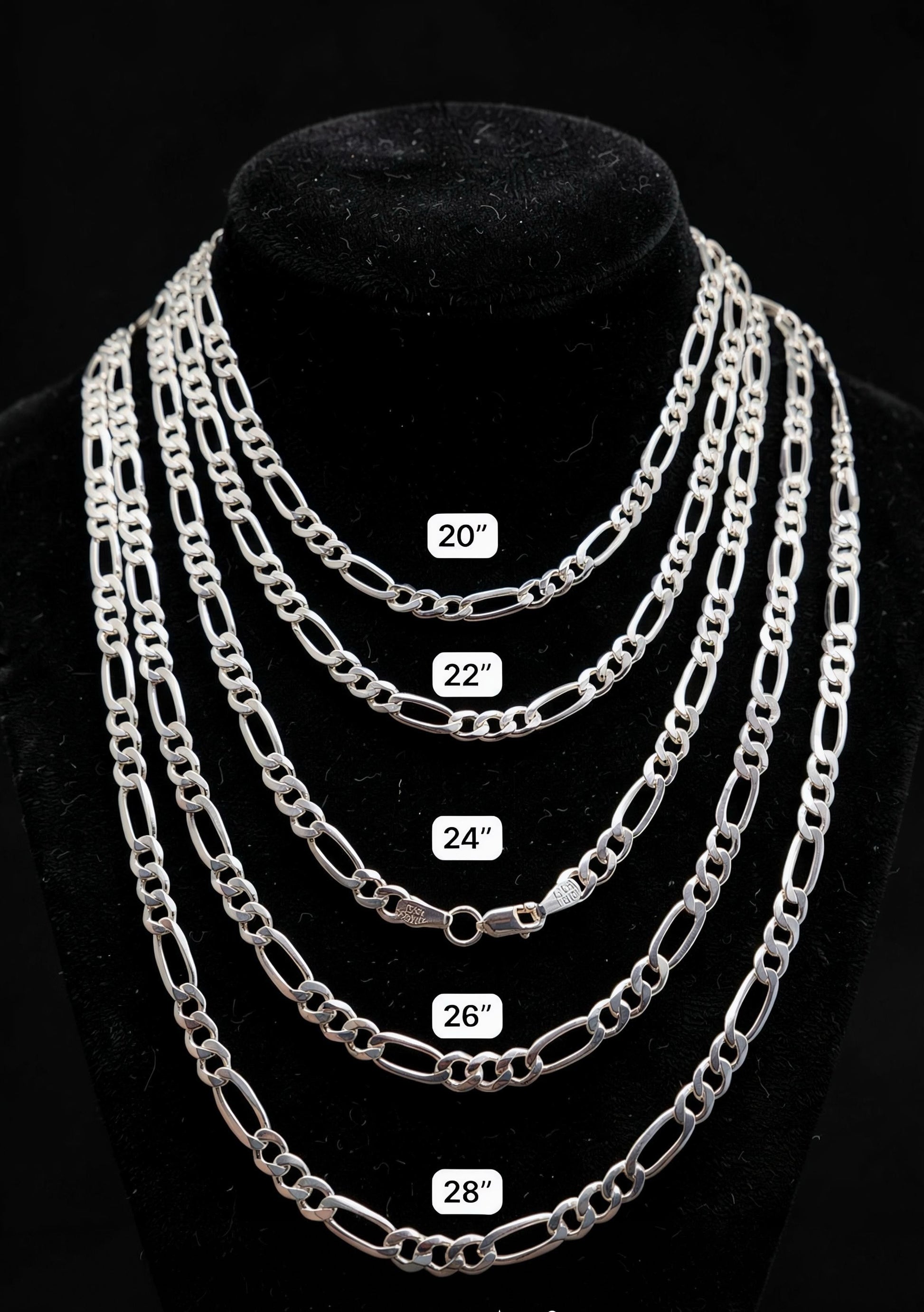 Cadena Fígaro 5mm Plata 925 Plata 925 mexicana - MEXA Jewelry
