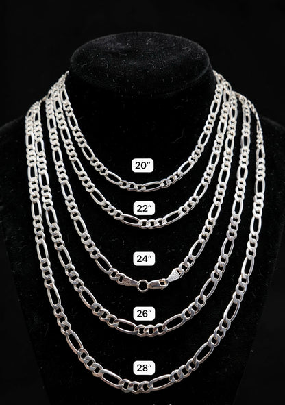 Cadena Fígaro 5mm Plata 925 Plata 925 mexicana - MEXA Jewelry