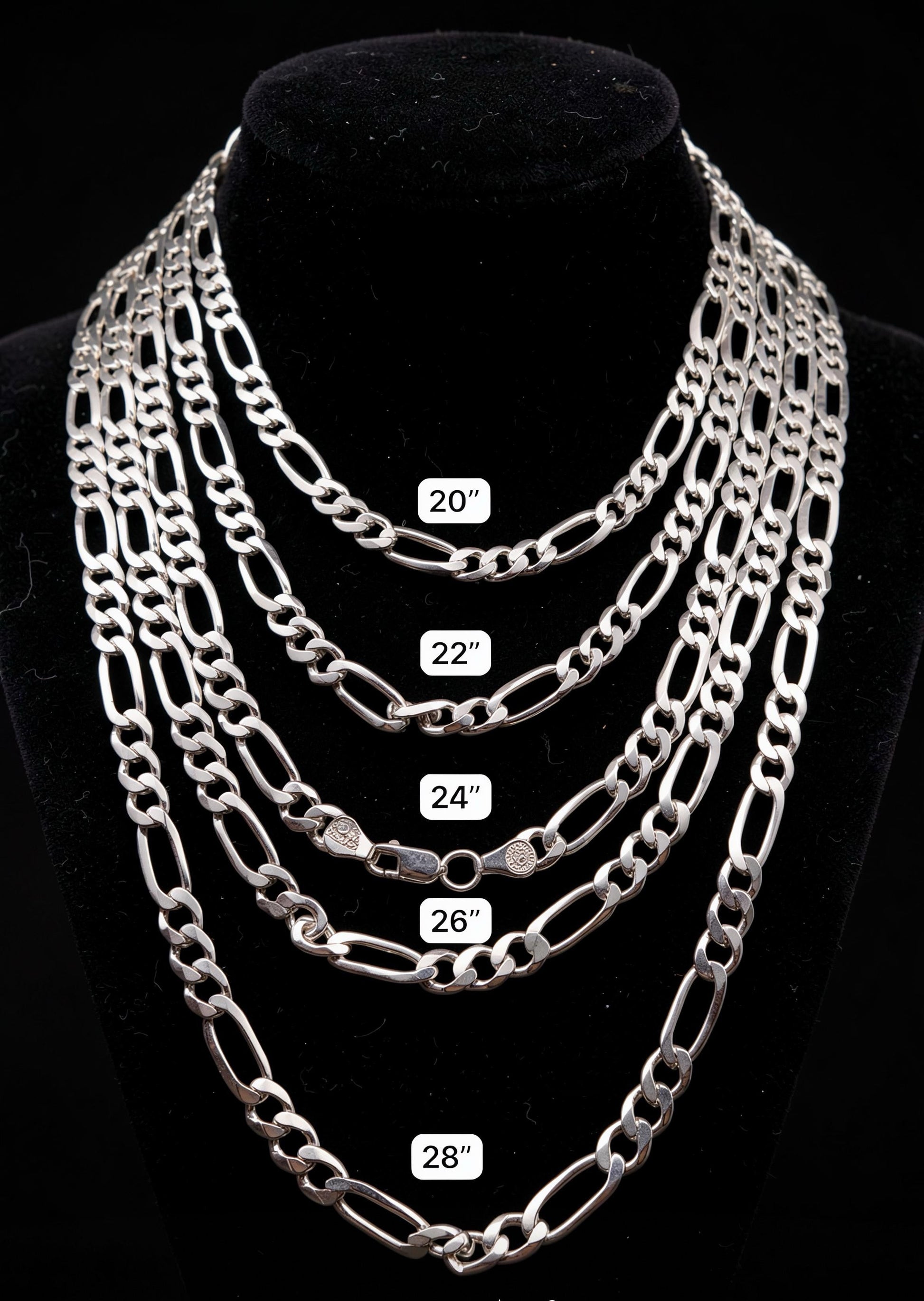 Cadena Fígaro 6mm Plata 925 Plata 925 mexicana - MEXA Jewelry