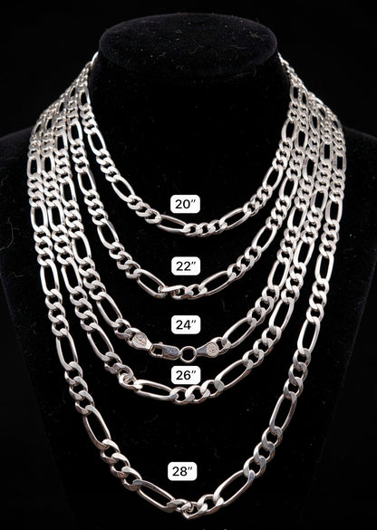 Cadena Fígaro 6mm Plata 925 Plata 925 mexicana - MEXA Jewelry