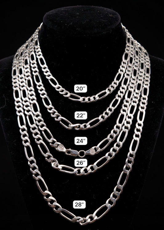 Cadena Fígaro 6mm Plata 925 Plata 925 mexicana - MEXA Jewelry