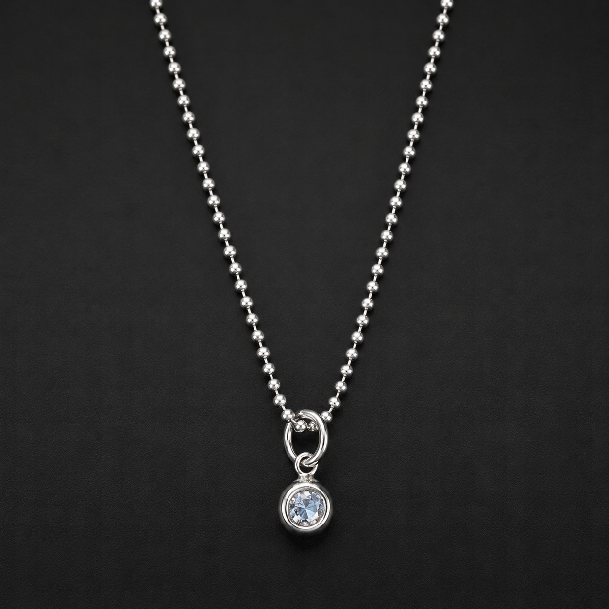 Minimalist Bezel CZ Necklace 925 Silver