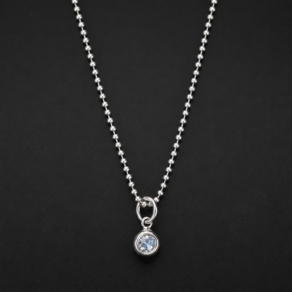 Minimalist Bezel CZ Necklace 925 Silver