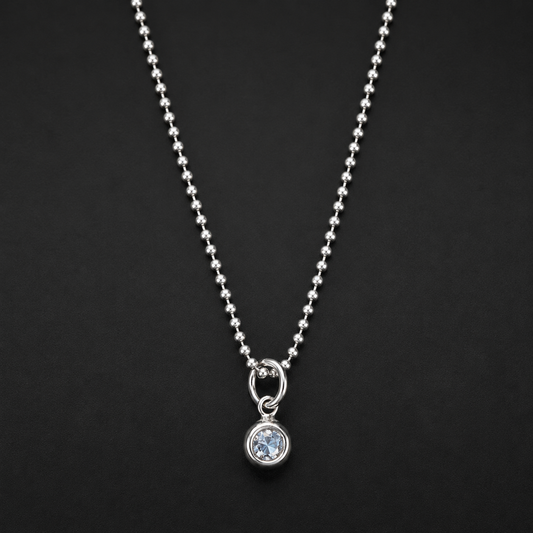Minimalist Bezel CZ Necklace 925 Silver
