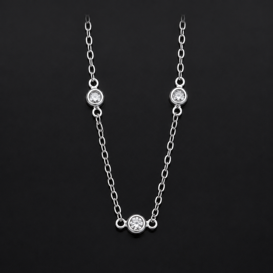 Minimalist CZ 925 Silver Necklace