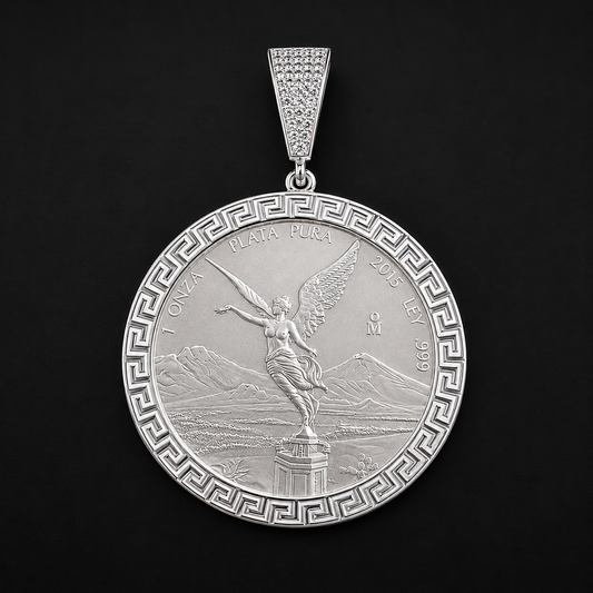 Centenario Greek Laser Pendant 925 Sterling Silver