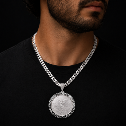 Dije Bisel Centenario Greco Negro Plata 925