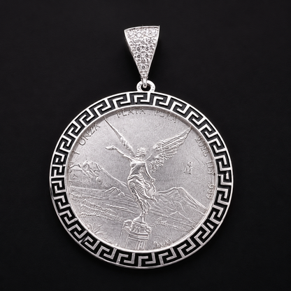 Dije Bisel Centenario Greco Negro Plata 925
