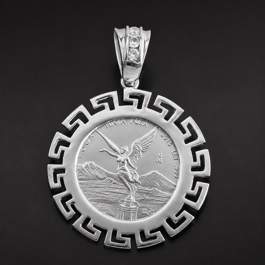 Centenario Greek Bezel Pendant 925 Sterling Silver