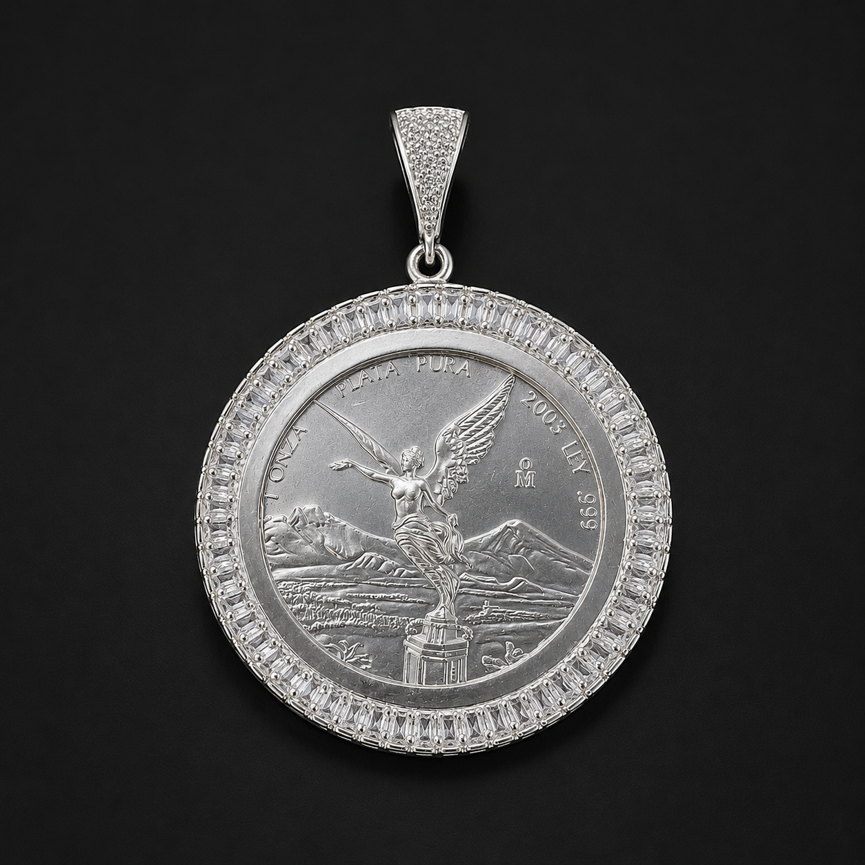 Dije Bisel Centenario Zirconia Plata 925