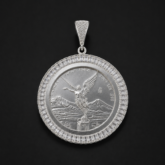 Centenario Bezel Pendant Cubic Zircoin 925 Sterling Silver