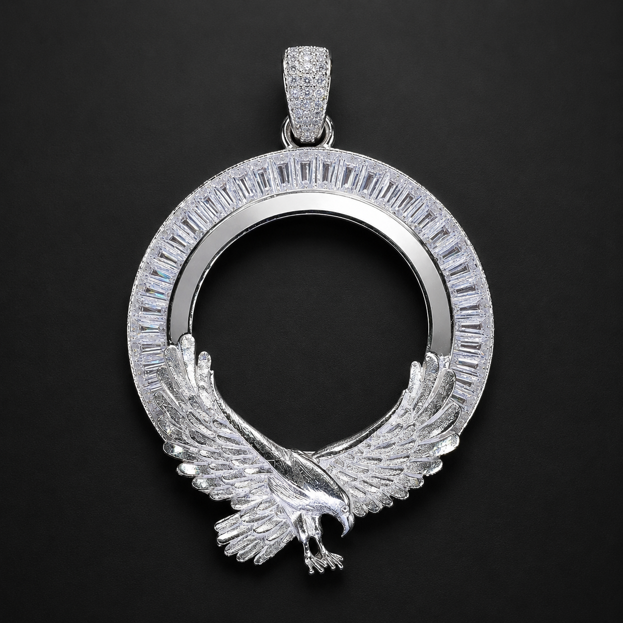 Dije Bisel Onza CZ Baguette Aguila Plata 925