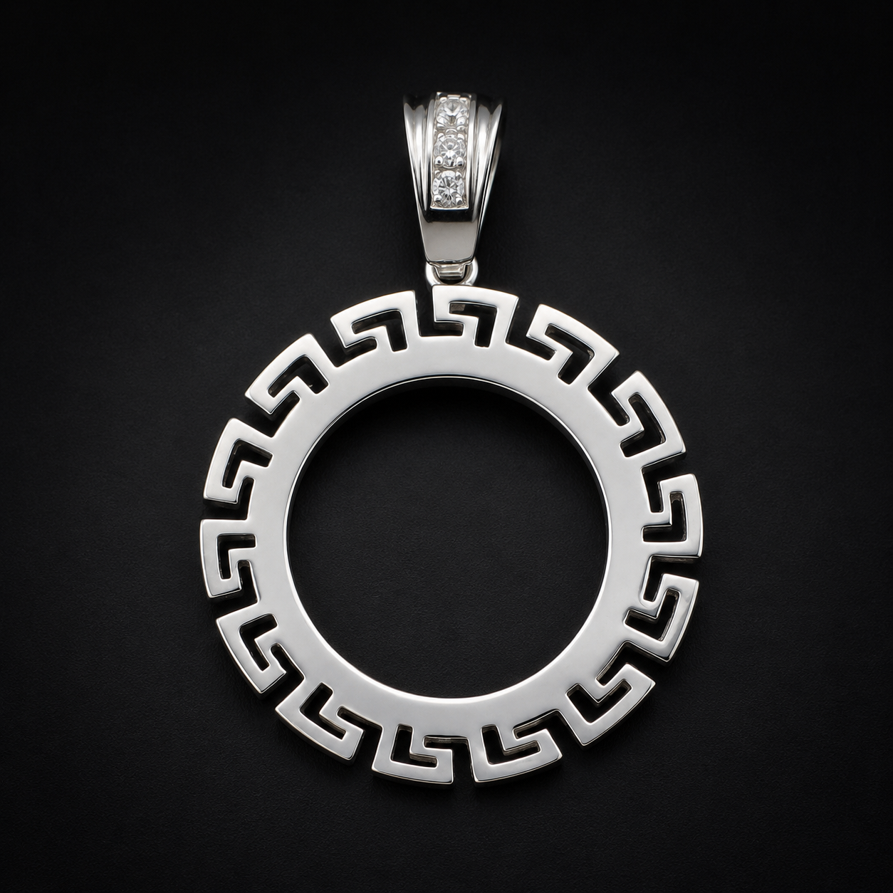 Greco 925 Silver Bezel Coin Pendant