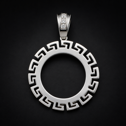Greco 925 Silver Bezel Coin Pendant