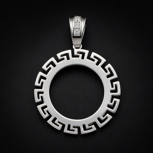 Greco 925 Silver Bezel Coin Pendant