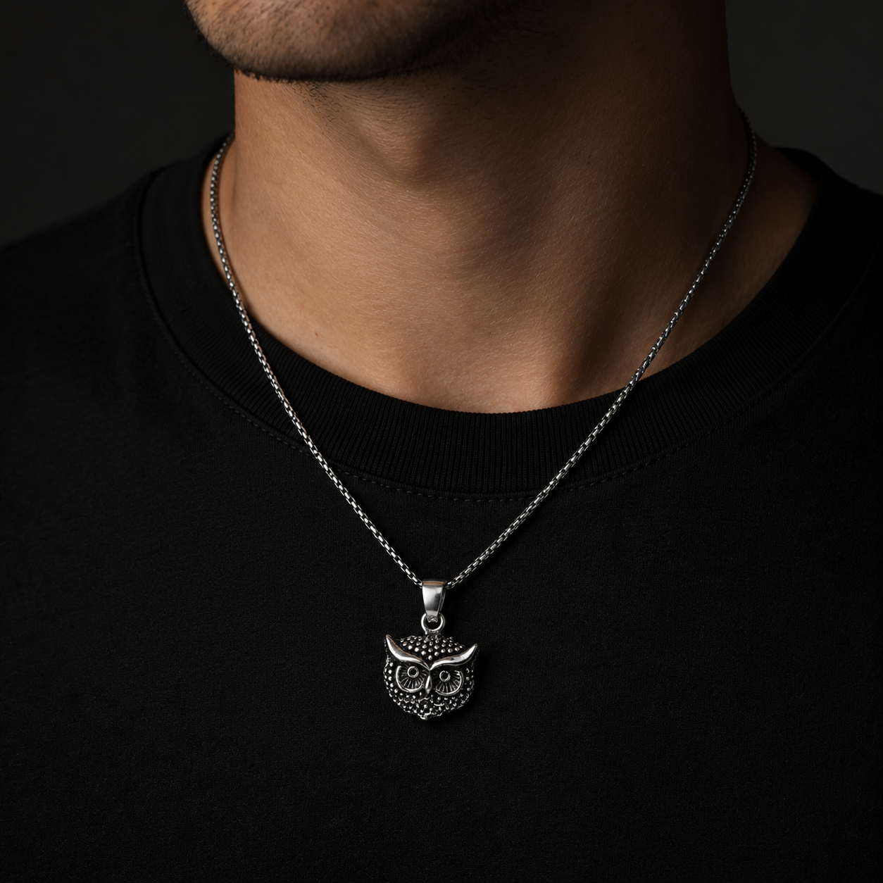 Owl Pendant Sterling Silver 925