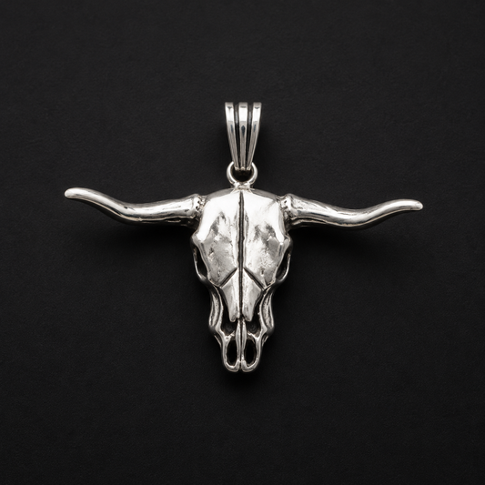 Bull Head Pendant 925 Silver