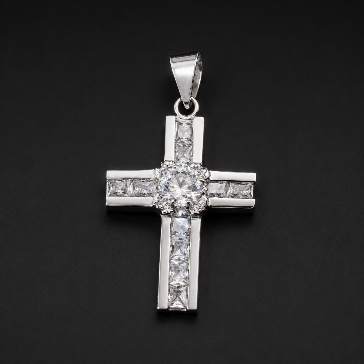 925 Sterling Silver Zirconia Cross Pendant