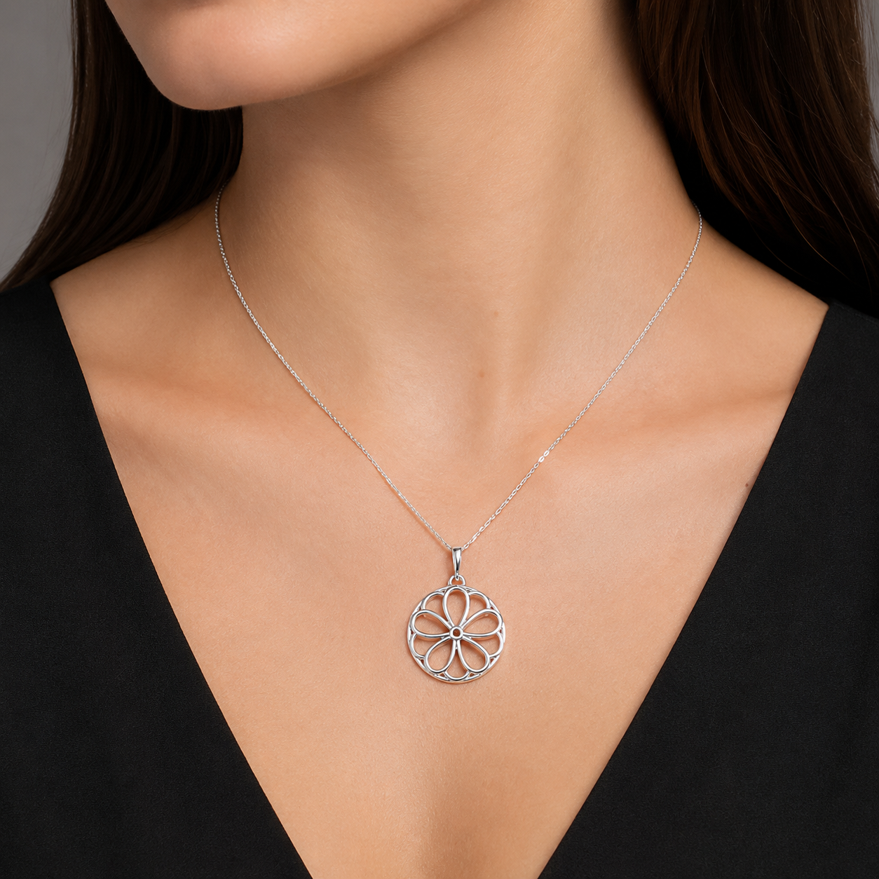 Flower Pendant 925 Sterling Silver