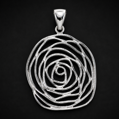 Handcrafted Spiral Pendant 925 Sterling Silver