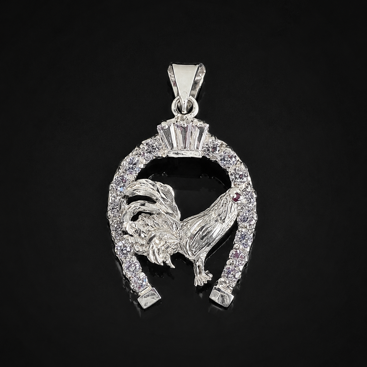 Dije Gallo Herradura Plata 925