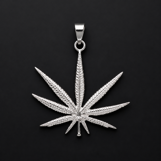 Sterling Silver Cannabis Leaf Charm