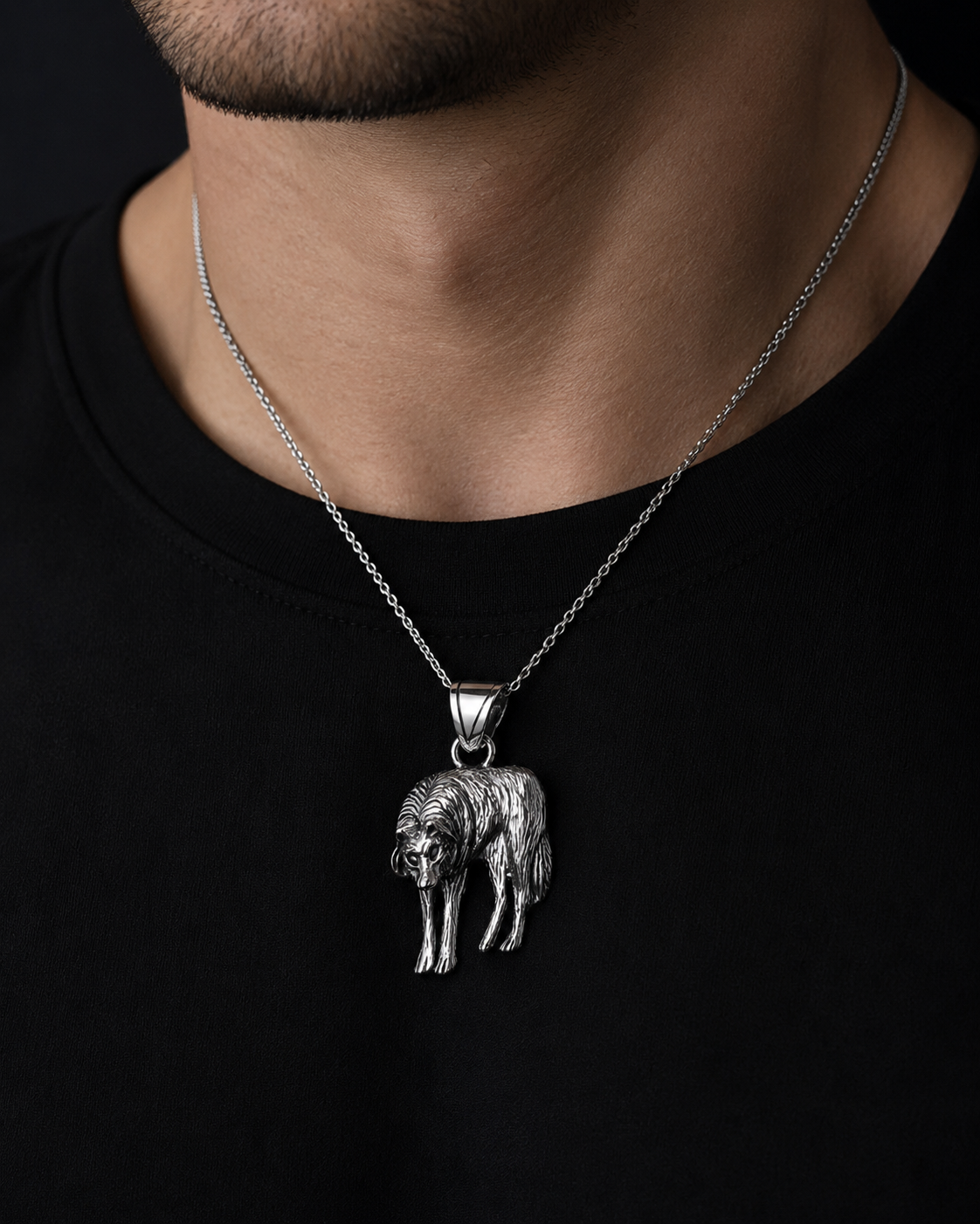 Wolf Pendant 925 Sterling Silver