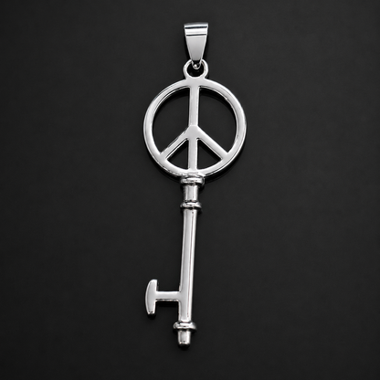 Peace Key Pendant 925 Sterling Silver