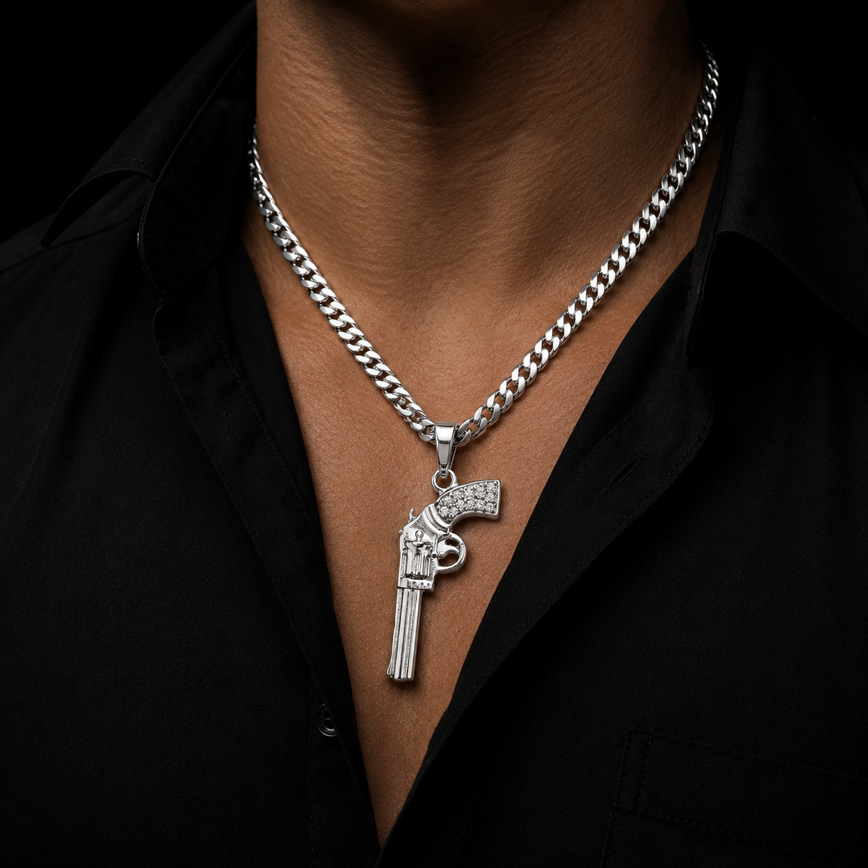 Sterling Silver Pistol Pendant