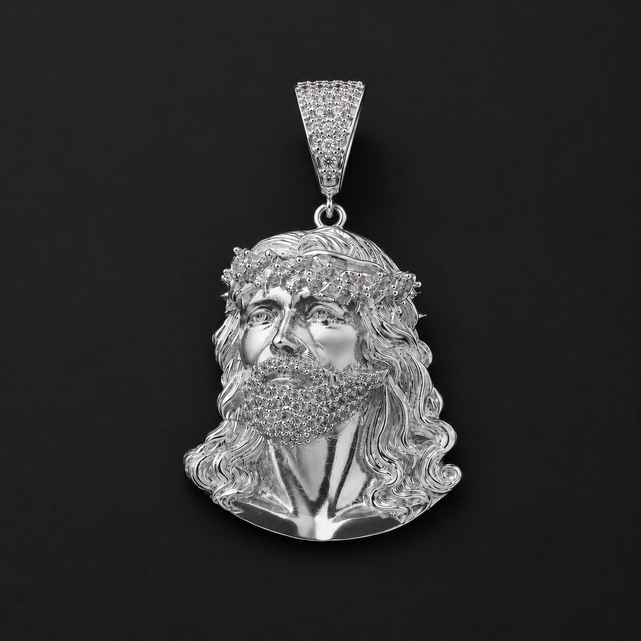 Dije Rostro de Jesucristo CZ Plata 925