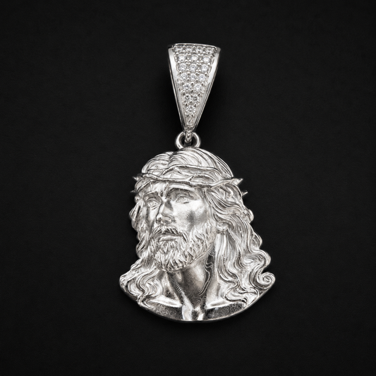 Jesus Christ Face Pendant 925 Silver