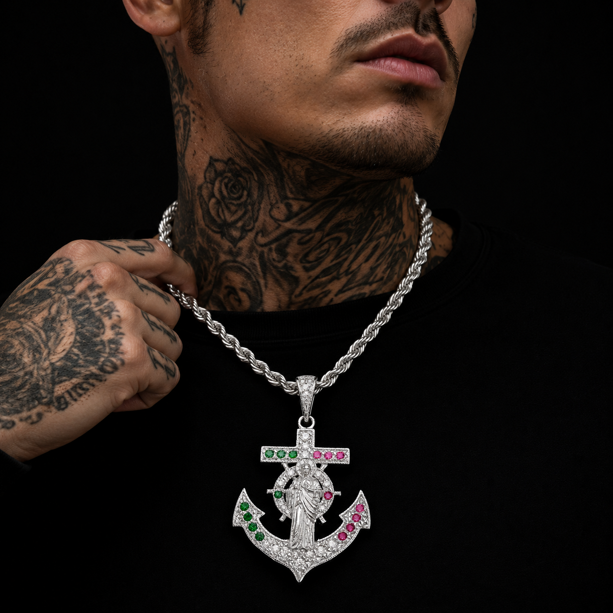 Saint Jude Anchor Pendant Sterling Silver 925