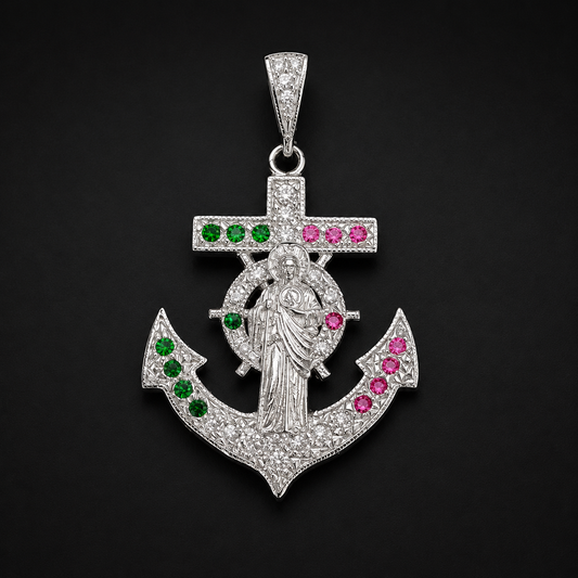 Saint Jude Anchor Pendant Sterling Silver 925