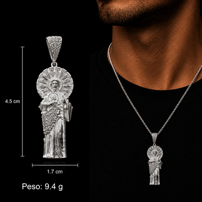 Dije San Judas CZ Baguette Plata 925