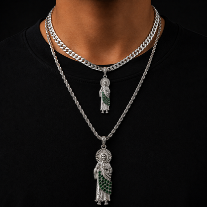 Saint Jude CZ Baguette 925 Silver Pendant