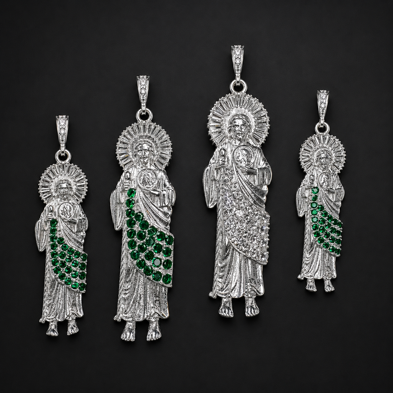 Saint Jude CZ Baguette 925 Silver Pendant