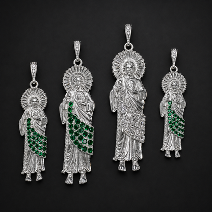 Saint Jude CZ Baguette 925 Silver Pendant
