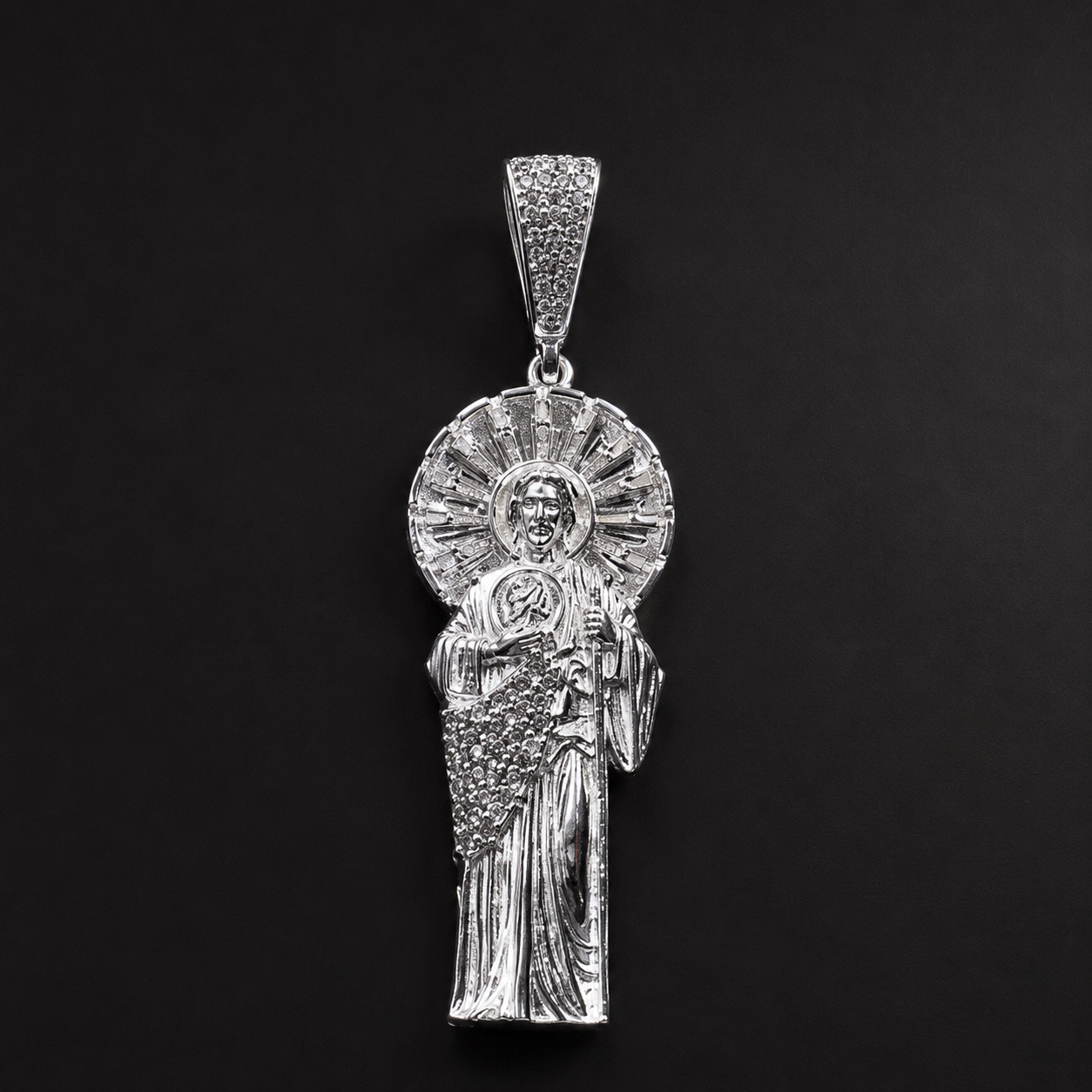 Dije San Judas CZ Baguette Plata 925