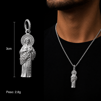Dije San Judas CZ Plata 925