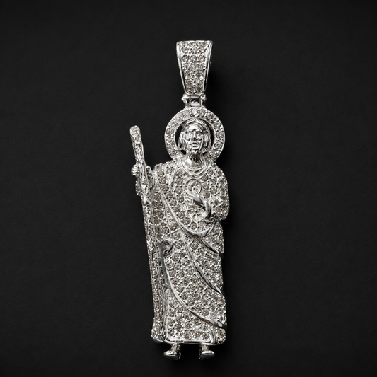Saint Jude CZ Sterling Silver Pendant