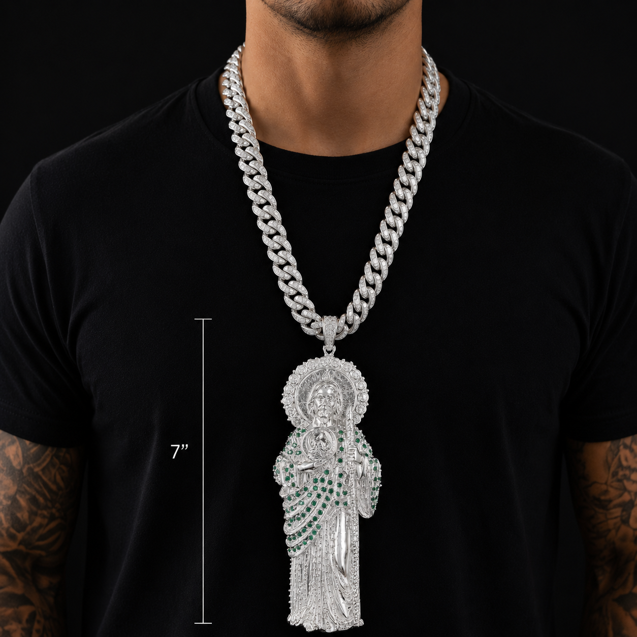 Dije San Judas Tadeo XXL Plata 925