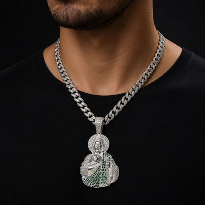 Dije San Judas Torso CZ Plata 925