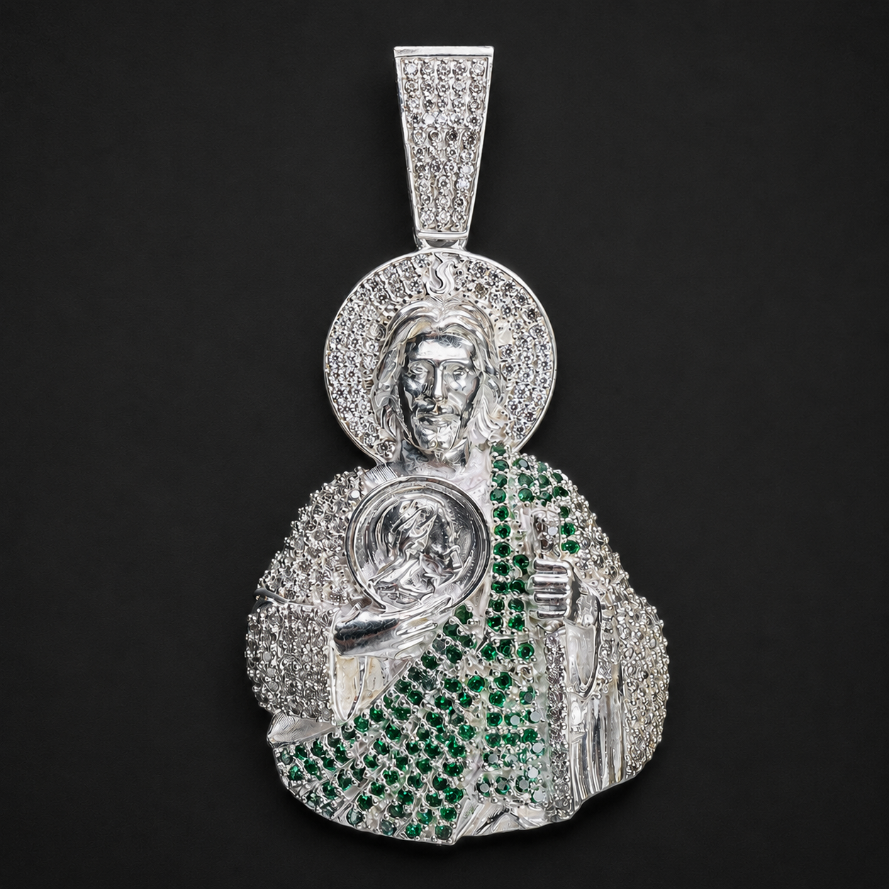 Dije San Judas Torso CZ Plata 925