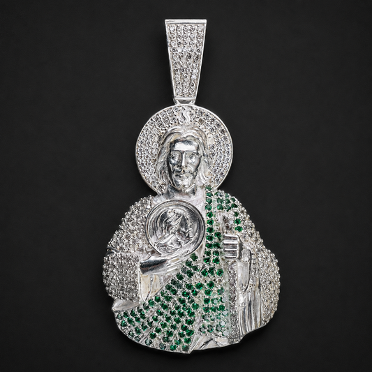 St. Jude Torso CZ Pendant Sterling Silver 925