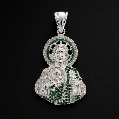 Dije San Judas Torso CZ Plata 925