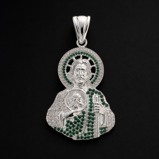 Saint Jude Torso CZ Silver 925 Pendant