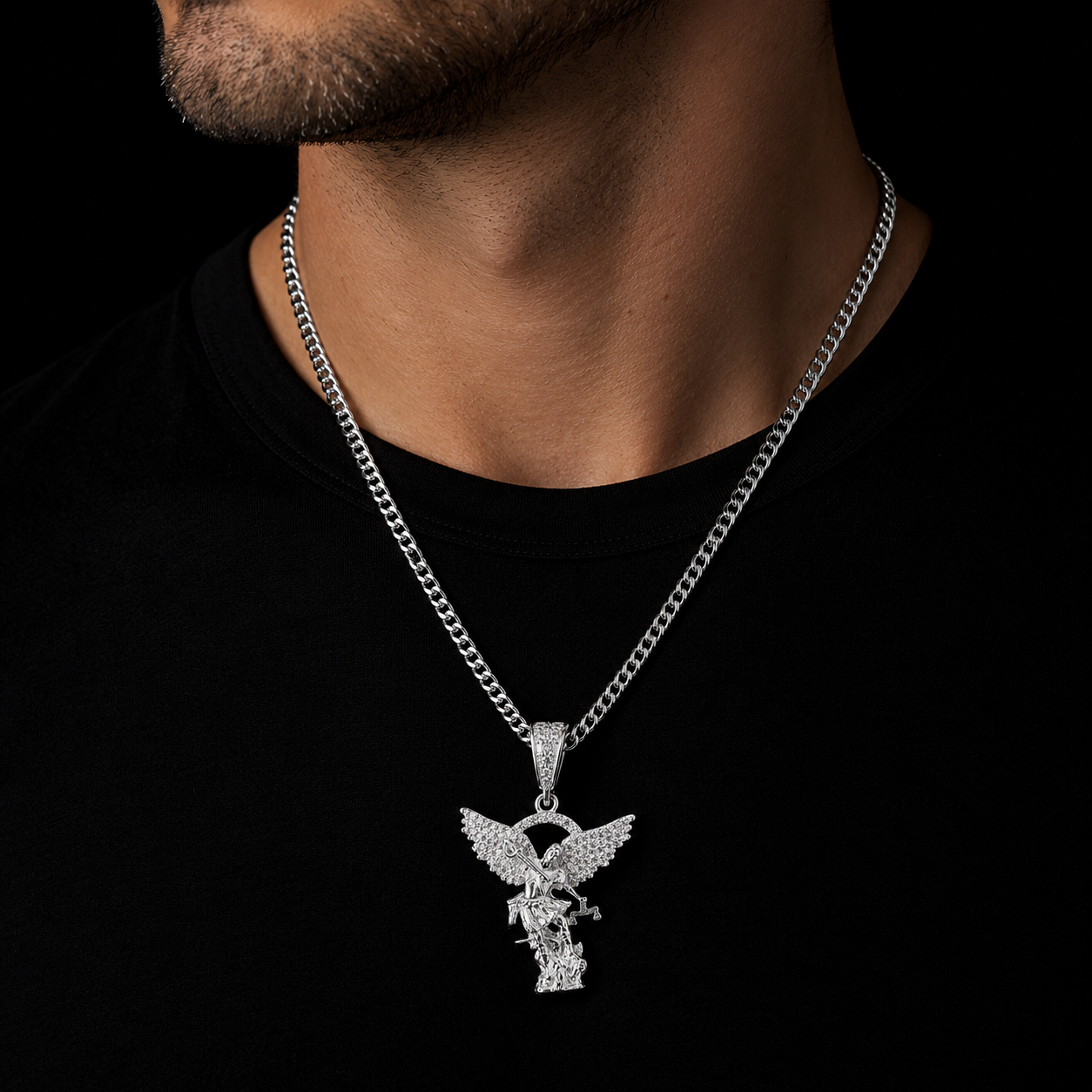 Dije San Miguel Arcángel CZ Plata 925