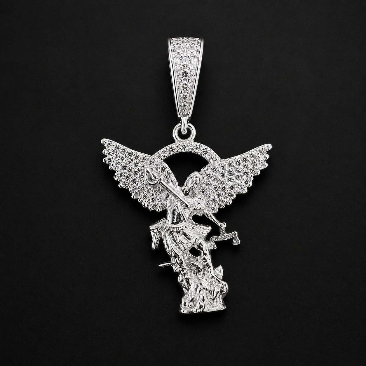 Dije San Miguel Arcángel CZ Plata 925